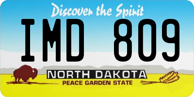 ND license plate IMD809