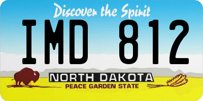 ND license plate IMD812