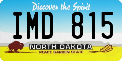 ND license plate IMD815
