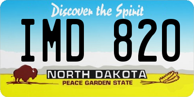 ND license plate IMD820