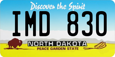 ND license plate IMD830