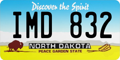 ND license plate IMD832