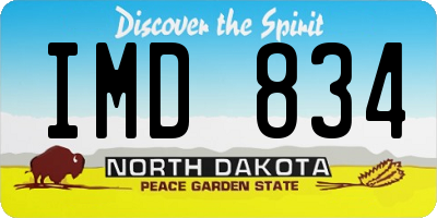 ND license plate IMD834