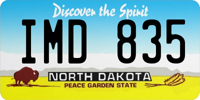 ND license plate IMD835