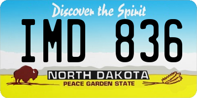 ND license plate IMD836