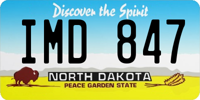 ND license plate IMD847