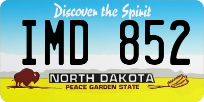 ND license plate IMD852