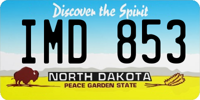 ND license plate IMD853