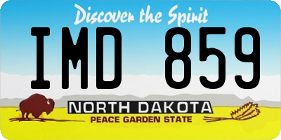 ND license plate IMD859
