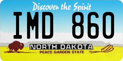 ND license plate IMD860