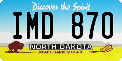 ND license plate IMD870