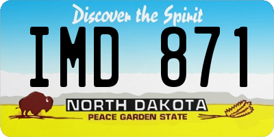 ND license plate IMD871