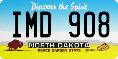 ND license plate IMD908