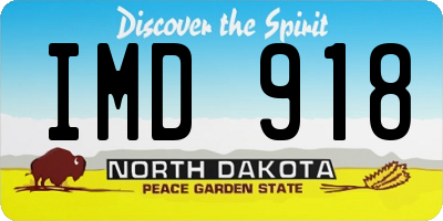 ND license plate IMD918