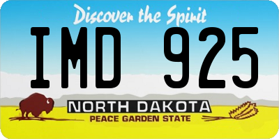 ND license plate IMD925