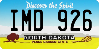 ND license plate IMD926