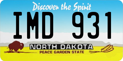 ND license plate IMD931