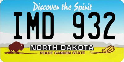 ND license plate IMD932
