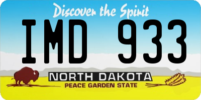 ND license plate IMD933