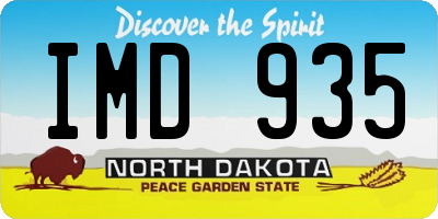ND license plate IMD935