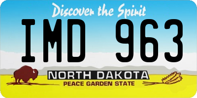 ND license plate IMD963