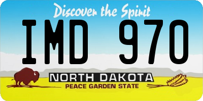 ND license plate IMD970