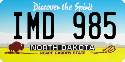 ND license plate IMD985