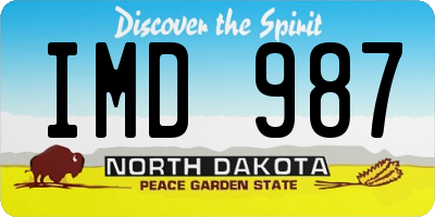 ND license plate IMD987