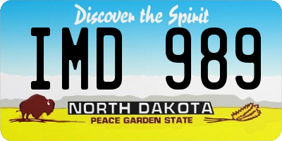 ND license plate IMD989