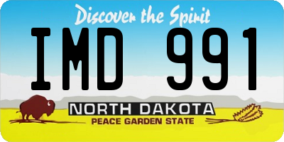 ND license plate IMD991