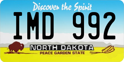 ND license plate IMD992