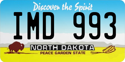 ND license plate IMD993