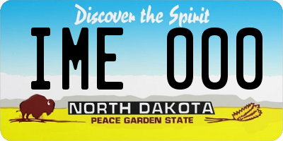 ND license plate IME000