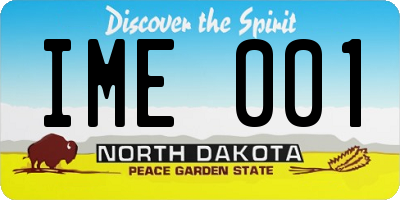 ND license plate IME001