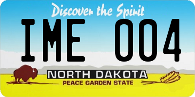 ND license plate IME004