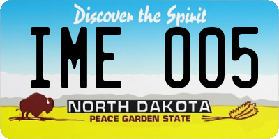 ND license plate IME005