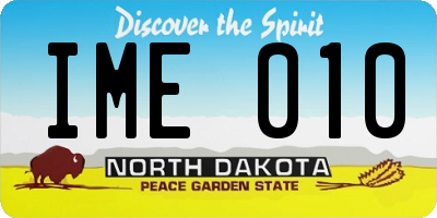 ND license plate IME010