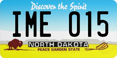 ND license plate IME015