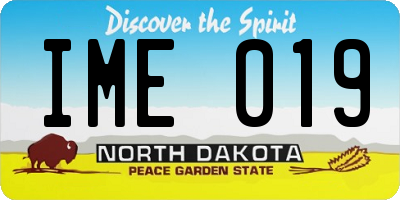 ND license plate IME019