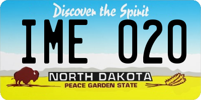 ND license plate IME020