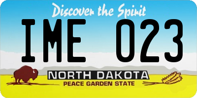 ND license plate IME023