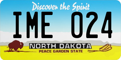 ND license plate IME024