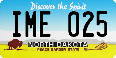 ND license plate IME025
