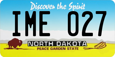 ND license plate IME027