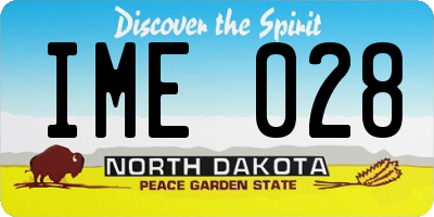 ND license plate IME028