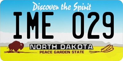 ND license plate IME029