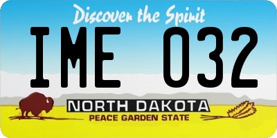 ND license plate IME032