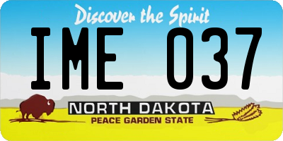 ND license plate IME037