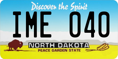 ND license plate IME040