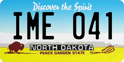 ND license plate IME041